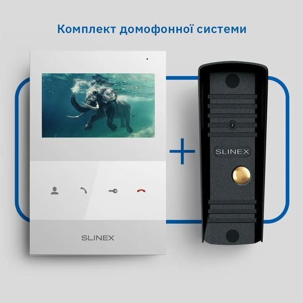 Slinex SQ-04M(White) + ML-16НR(Black) Комплект видеодомофона 99-00014494 фото