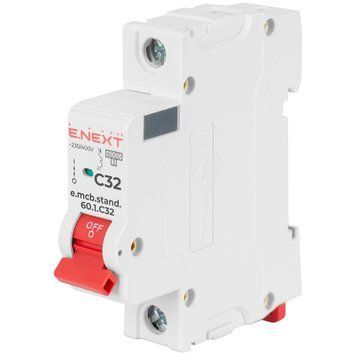 Enext e.mcb.stand.60.1.C32, 1р, 32А, C, 6кА Модульный автоматический выключатель 99-00021449 фото