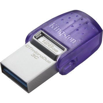 Kingston 128GB USB 3.2 Type-A Gen1 + Type-C DT microDuo 3C R200MB/s Накопитель 99-00019835 фото