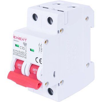 Enext e.mcb.pro.60.2.C 10 new, 2р, 10А, C, 6кА new Модульный автоматический выключатель 99-10024664 фото
