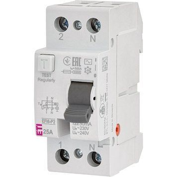 ЕТІ 2р EFI6-P2 25/0,03 тип AC (6kA) Реле дифференциальное (УЗО) 99-10034708 фото