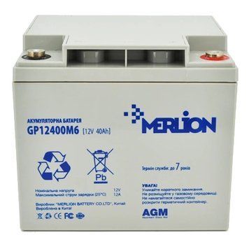 MERLION AGM GP12400M6 12В 40 А&bull;г Акумуляторна батарея 99-10034356 фото
