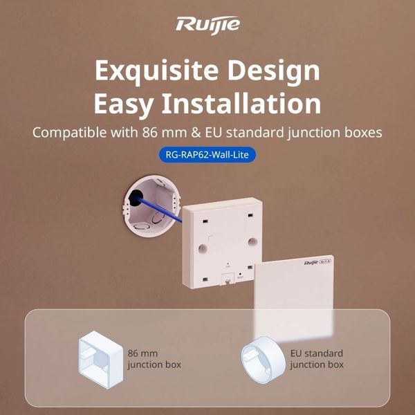 Ruijie Reyee RG-RAP62-Wall-Lite Wi-Fi 6 AX3000 двухдиапазонная Точка доступа 99-10028133 фото