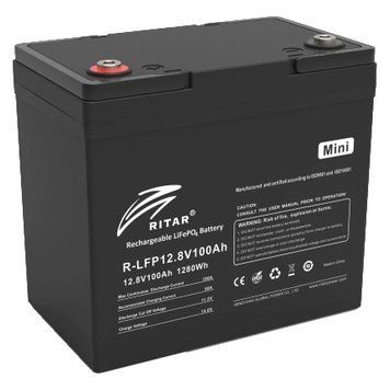 Ritar LiFePO4 12.8В 100А&bull;ч Литиевая аккумуляторная батарея 99-10026634 фото