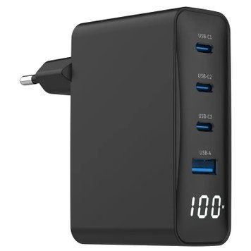 Gembird TA-UC-PDQC100LCD-01-BK PD 100W Зарядний пристрій 99-10028533 фото