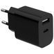 Gembird TA-UC-2AC12-01-BK (USB Type A + USB Type C) Мережевий зарядний пристрій