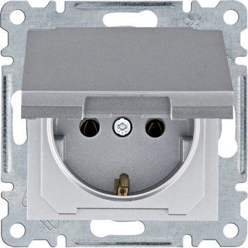 Hager Lumina WL1152 16А/230В Розетка с з/к с крышкой 99-00024684 фото