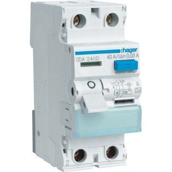 Hager CDA240D Диференціальне реле 2P, 6kA, 40A, 30mA, A 99-00016346 фото