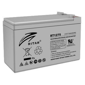 RITAR RT1275 7.5А&bull;г 12В Свинцево-кислотна акумуляторна батарея 99-10034378 фото