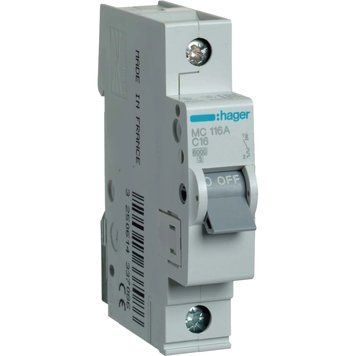 Hager In=16А &laquo;C&raquo; 6kA MC116A Автоматичний вимикач 99-00010963 фото